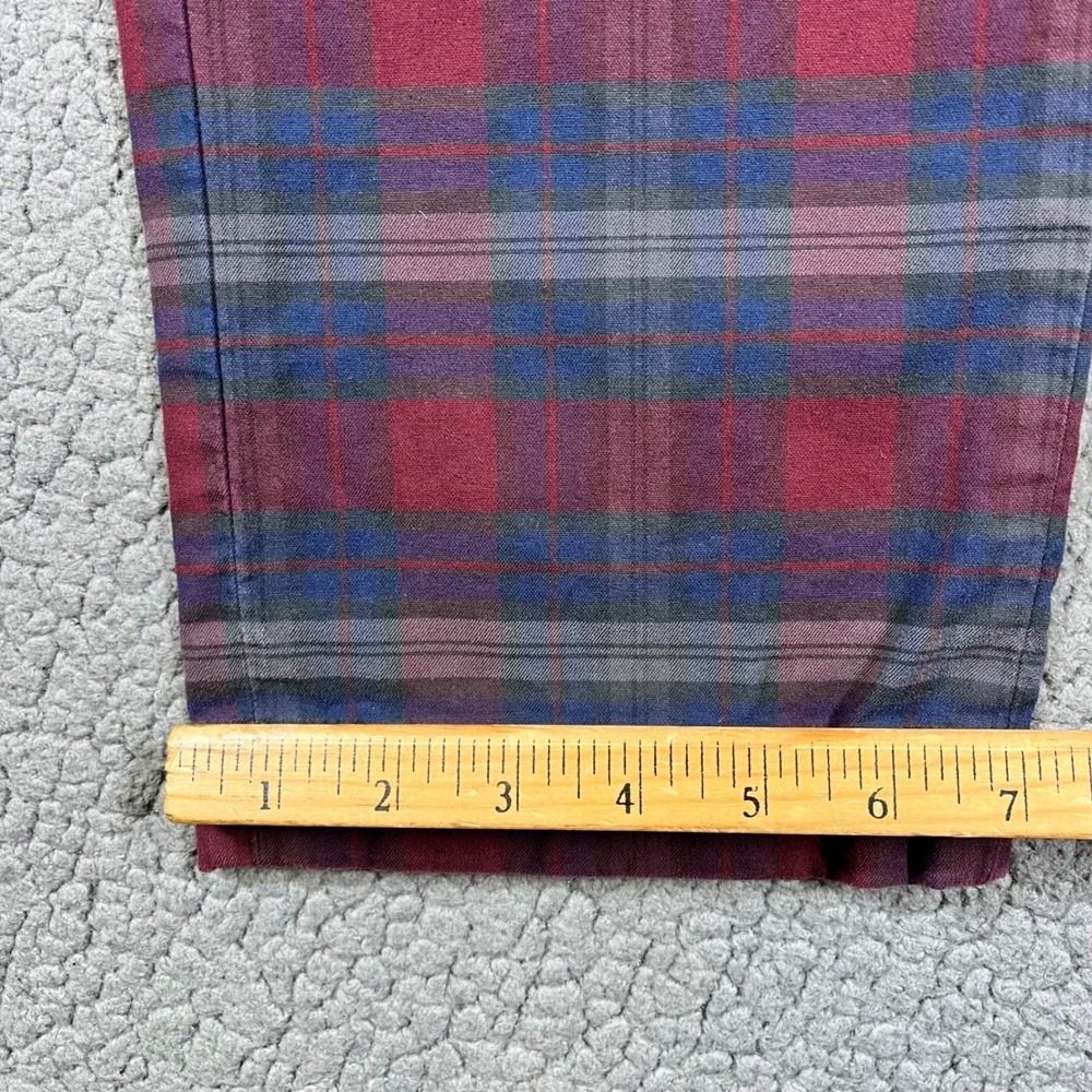 Brooks Brothers Clark Chinos Mens 34x32 Red Blue Plaid Stretch Cotton Pants - Picture 8 of 11